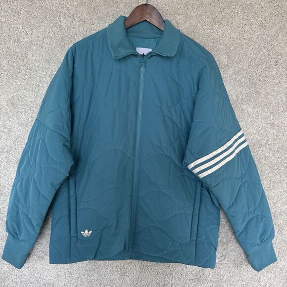 Adidas‎ Neuclassics Quilted Jacket NWT Men's Medium Arctic Fusion Full Zip Coat - Picture 5 of 16
